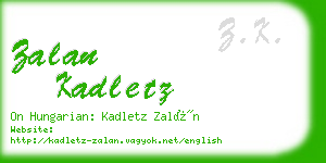 zalan kadletz business card